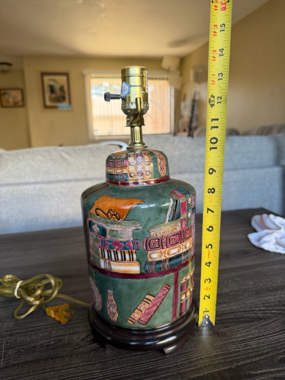 1970’s Vintage Library Book Chinese Ceramic Table Lamp